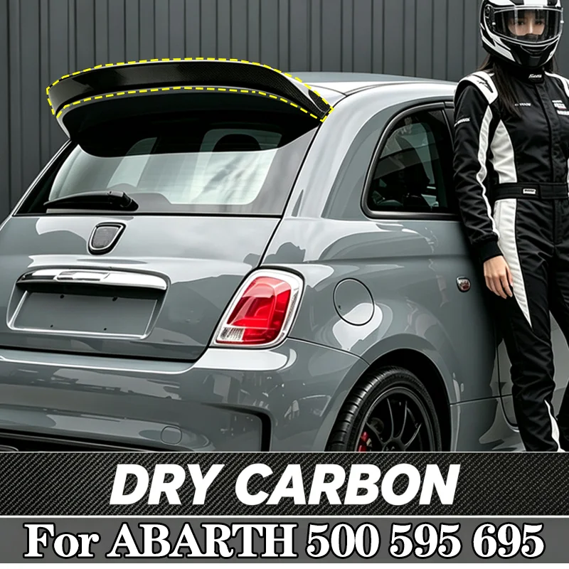 Real Dry Carbon Fiber Roof Spoiler for Abarth 595 / 695 & Fiat 500