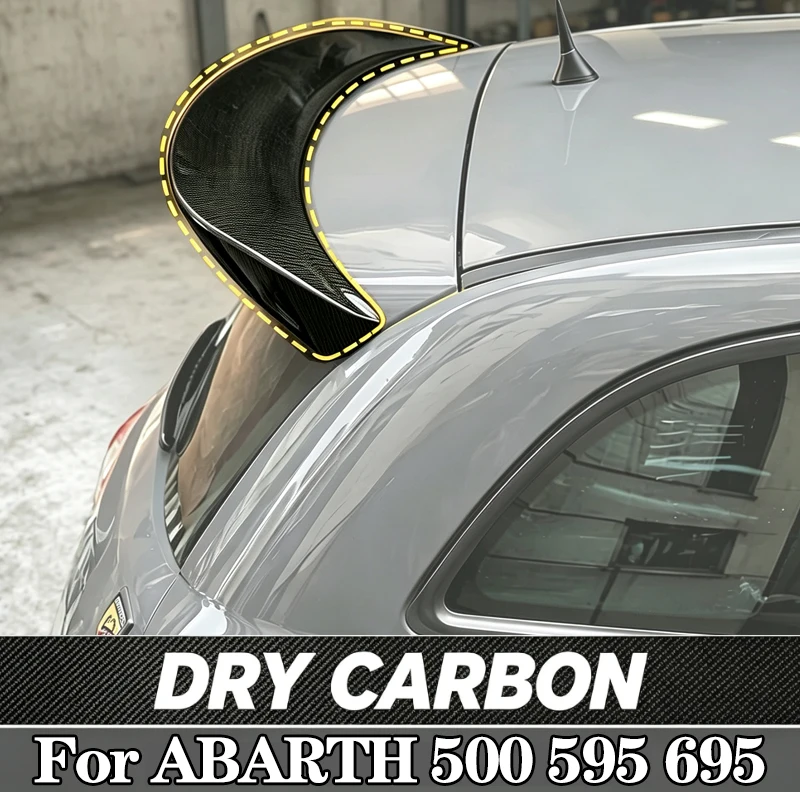 Real Dry Carbon Fiber Roof Spoiler for Abarth 595 / 695 & Fiat 500 - Image 2