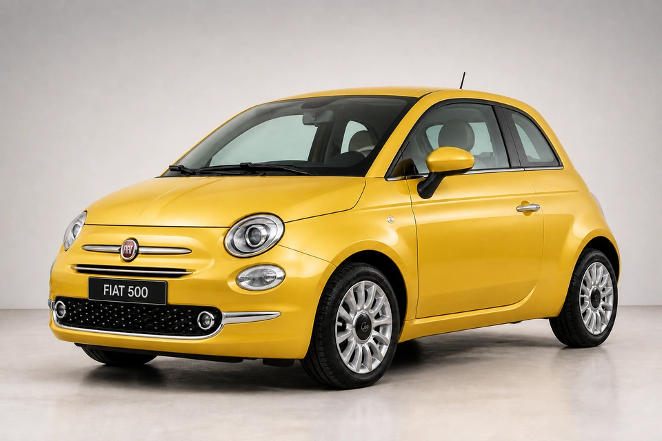 Yellow Fiat 500