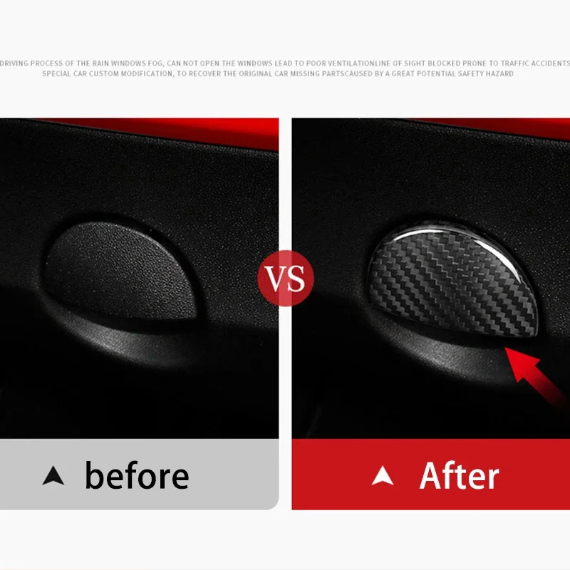 For Fiat 500 For Abarth 595 695 2011-2023 Real Dry Carbon Fiber Storage Box Switch Handle Decorative Cover Interior Accessories - 图片 5
