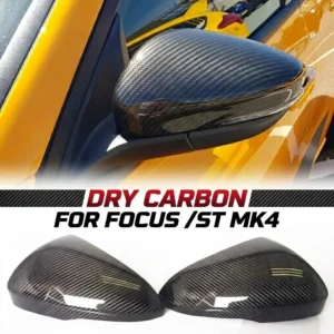 Real Dry Carbon Fiber Mirror Cover For Ford Focus MK4/4.5 ST ST-Line 19-25 Side Rearview Mirror Cap Exterior Modification Parts