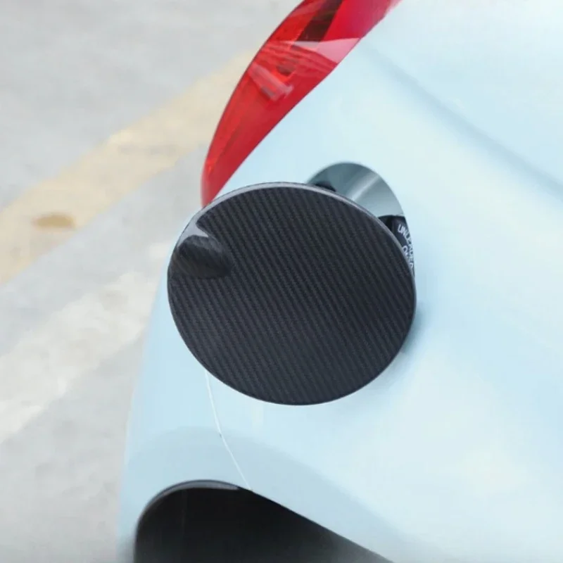 For Fiat 500 Real Dry Carbon Fiber Exterior Decoration 2021-2023 Glossy Fuel Tank Cap Trim Modification Accessories Body Kit - 图片 2