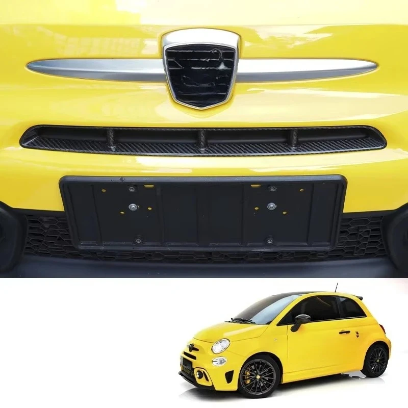 For Fiat 500 For ABARTH 595 2016+ Real Dry Carbon Fiber Front Grille Cover Black Interior Decoration Modification Accessories - 图片 3
