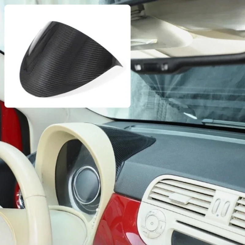 For Fiat 500 Real Dry Carbon Fiber 2007-2015 Interior Glossy Instrument Panel Upper Cover Decoration Modification Accessories - 图片 3