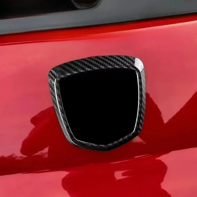 For Fiat 500 For Abarth 595 695 Real Hard Dry Carbon Fiber 12-23 Exterior Front Rear Logo Frame Decoration Modification Body Kit - 图片 2