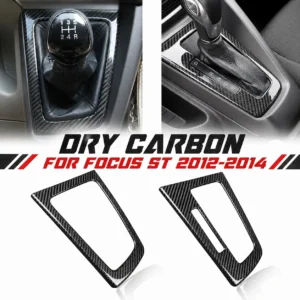 Real Dry Carbon Fiber Gear Shift Surround Cover For Ford Focus MK3 MK3.5 ST 2012-2018 Manual Auto Transmission Interior Trim Kit