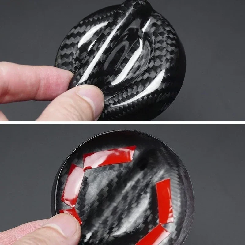 Dry Carbon Fiber Oil Cap For Fiat 500 Abarth 595 696 Real Engine Tank Filler Cap cover Interior Trim Sticker decorate Accessorie - 图片 3