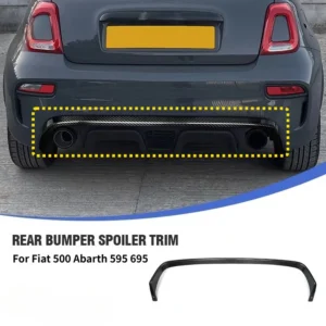 For Fiat 500 Abarth 595 695 Real Dry Carbon Fiber Exterior Rear Bumper Spoiler Trim Decoration Modification Accessories