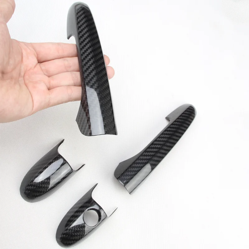 For Fiat 500 For Abarth 595 595C 695 Real Dry Carbon Fiber Door Handle Cover 08-2023 Exterior Decoration Modification Body Kit - 图片 6