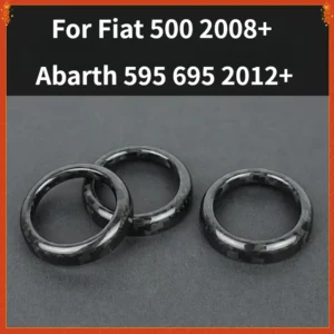 For Fiat 500 2008+ Abarth 595 695 2012+ Real Dry Carbon Fiber Interior Dashboard Instrument Panel Switch Button Cover Ring Trim