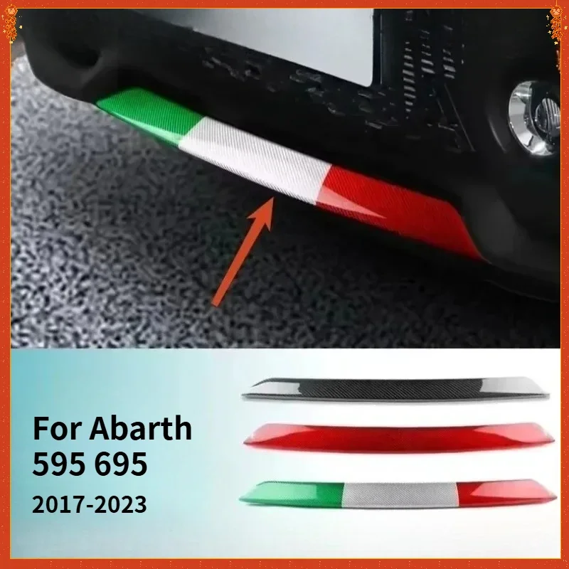 For FIAT 500 For ABARTH 595 695 Real Dry Carbon Fiber Bumper Lip Front Grille Back Spoiler Splitter Automobile Modification - 图片 2
