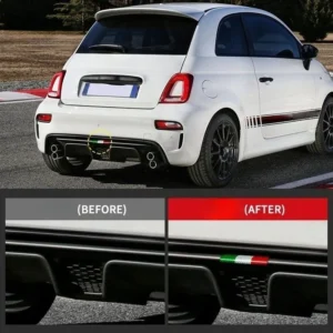 For Fiat For Abarth 595 695 Real Dry Carbon Fiber 17-2024 Exterior Rear Bumper Lip Cover Trim Decoration Modification Body Kits