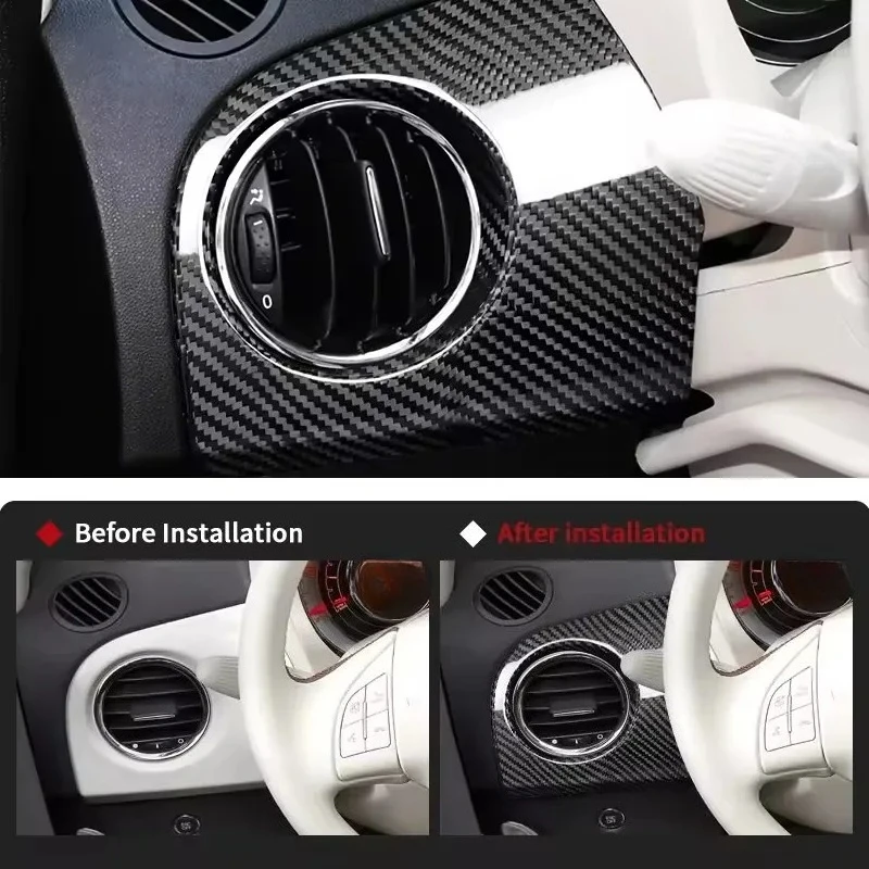 For FIAT 500 For Abarth 595 695 Dry Carbon Fiber Interior Central Control Speedomete Trim Ring Dashboard Decoration Accessories - 图片 6
