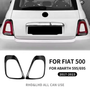 For Fiat 500 For Abarth 595 695 Real Dry Carbon Fiber Sticke Rear Tail Light Spoiler Roof Wing Frame 17-2023 Body Kit Accessorie