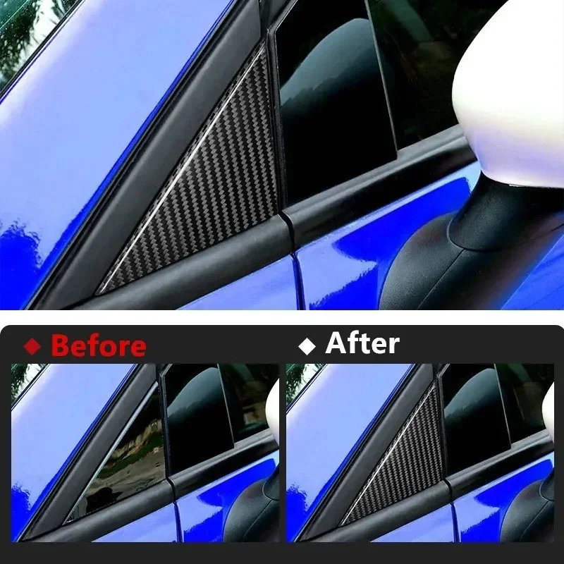 For FIAT 500 For Abarth Real Dry Carbon Fiber 12-2024 Mirror Triangle Plate Cover Front Window A-Pillar Modification Accessories - 图片 2