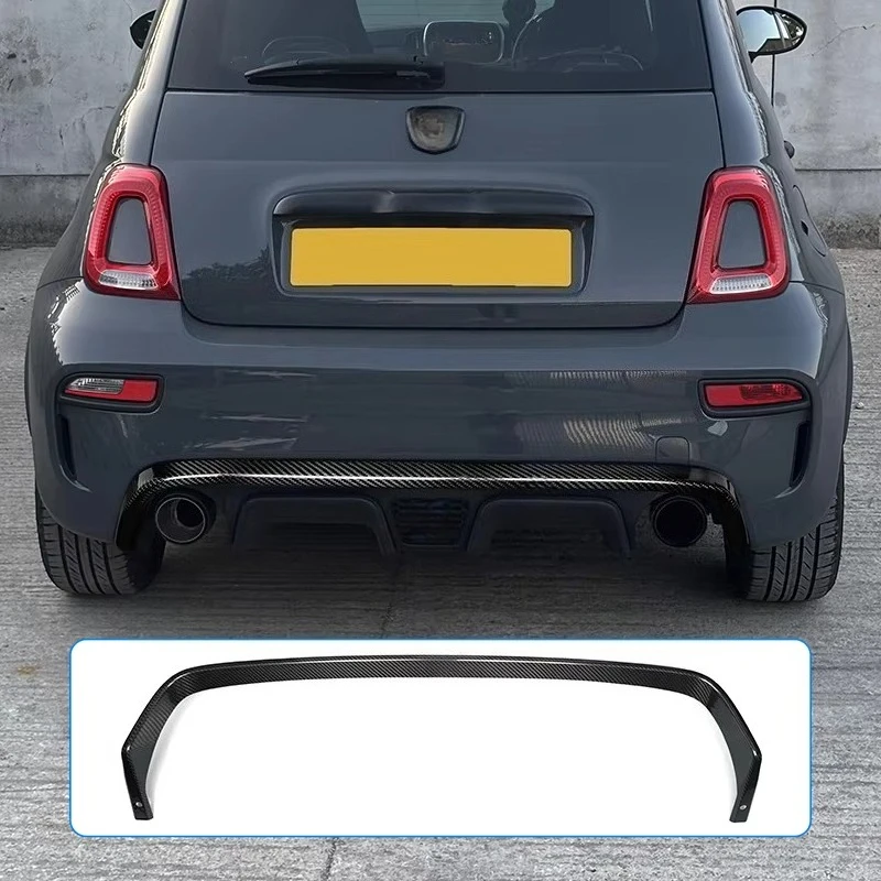 For Fiat 500 Abarth 595 695 Real Dry Carbon Fiber Exterior Rear Bumper Spoiler Trim Decoration Modification Accessories - 图片 2