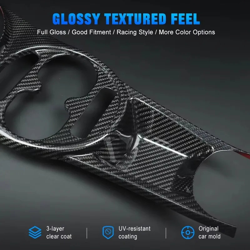 For FIAT 500 Abarth 595 695 Real Dry Carbon Fiber 2017-2024 Interior Center Console Assembly Panel Modification Accessories - 图片 3
