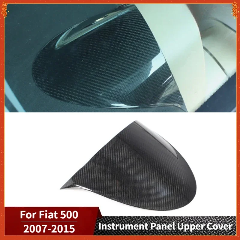 For Fiat 500 Real Dry Carbon Fiber 2007-2015 Interior Glossy Instrument Panel Upper Cover Decoration Modification Accessories - 图片 2