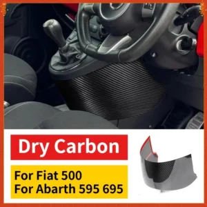 For Fiat 500 For Abarth 595 695 Real Dry Carbon Fiber 2017-2024 Interior Decorative Panel Below The Gearshift Lever Accessories