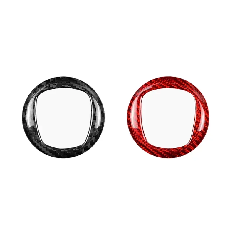 For Fiat 500 Steering Wheel Mark Real Dry Carbon Fiber Decorative Cover trim Sticker Interior Modification Accessorie 2008-2023 - 图片 6