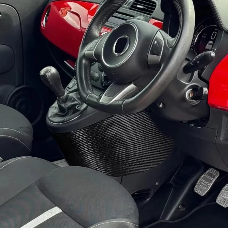 For Fiat 500 For Abarth 595 695 Real Dry Carbon Fiber 2017-2024 Interior Decorative Panel Below The Gearshift Lever Accessories - 图片 2