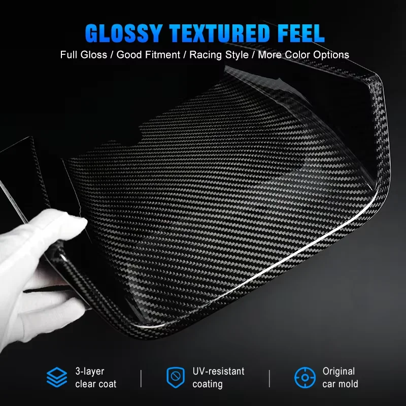 For FIAT 500 Abarth 595 695 Real Dry Carbon Fiber 2016+ Exterior Rear Lip Spoiler Diffuser Decoration Modification Accessories - 图片 3