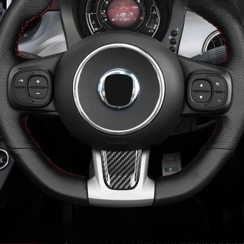 For Fiat For Abarth 595 695 Dry Carbon Fiber 2017+ Interior Steering Wheel Lower Chin Cover Decoration Modification Accessories - 图片 3