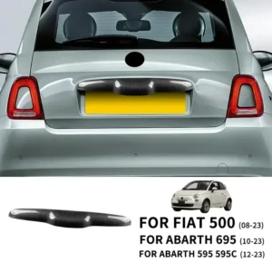 For Fiat 500 For Abarth 595 2011-2023 Real Carbon Fiber Rear Trunk Lid Tailgate Tail Door Handle Cover Trim Decorative Protector