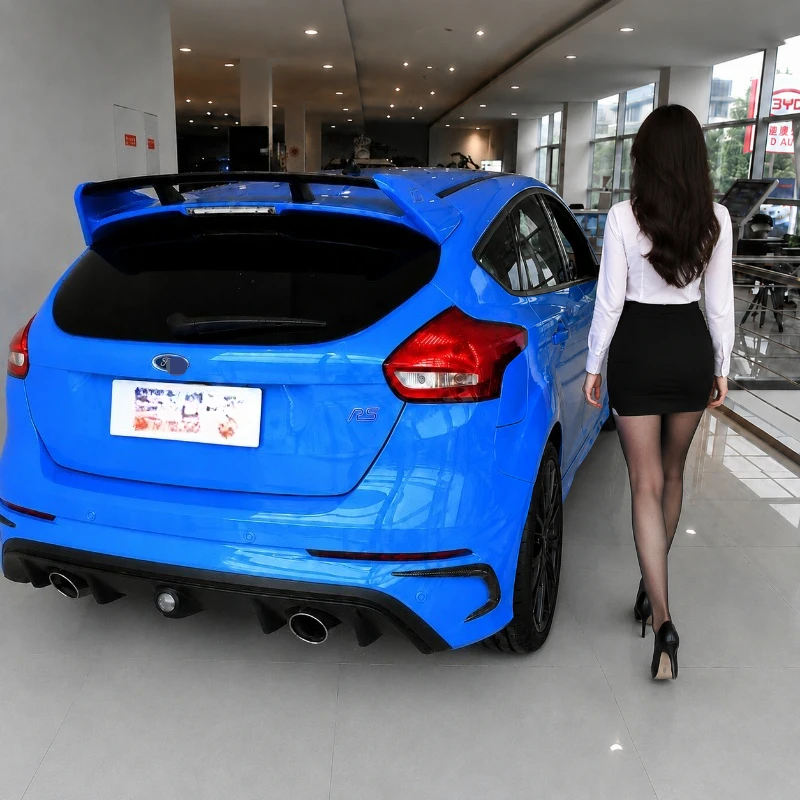 Real Dry Carbon Fiber Rear Bumper Canards For Ford Focus RS MK3 2016-2018 Side Splitter Diffuser Fins Accessories Body Kits 2PCS - 图片 2