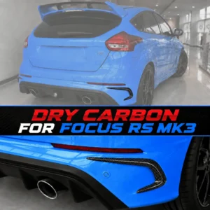 Real Dry Carbon Fiber Rear Bumper Canards For Ford Focus RS MK3 2016-2018 Side Splitter Diffuser Fins Accessories Body Kits 2PCS