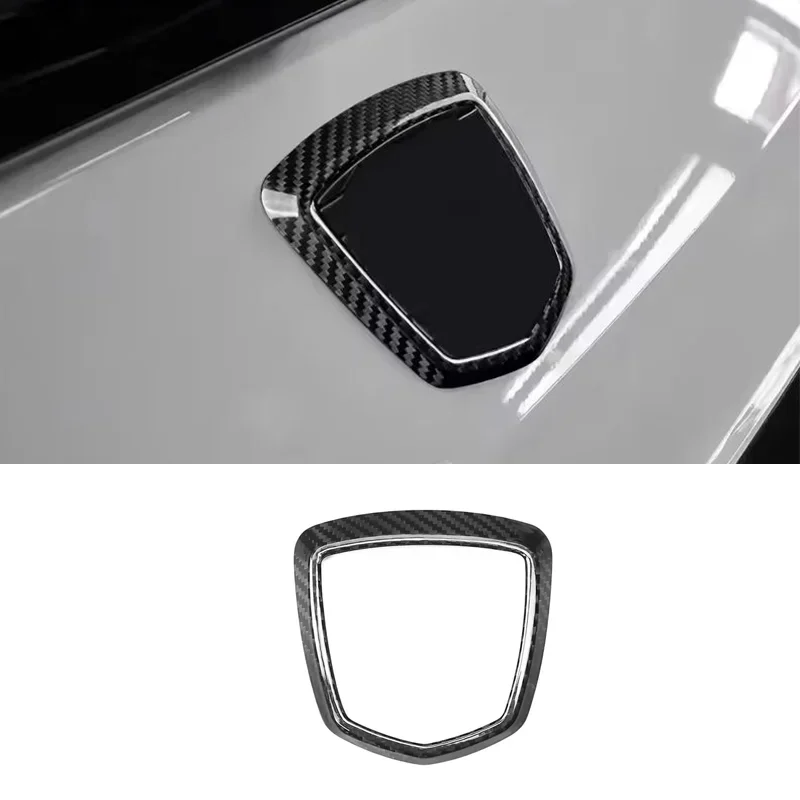 For Fiat 500 For Abarth 595 695 Real Hard Dry Carbon Fiber 12-23 Exterior Front Rear Logo Frame Decoration Modification Body Kit - 图片 3