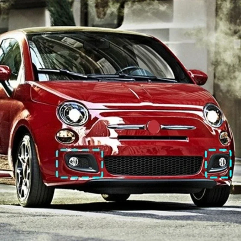 For Fiat 500 Real Dry Carbon Fiber Front Fog Light Trim Cover panel Exterior Parts Decorative Accessory 2007-2015 Body Kits - 图片 6