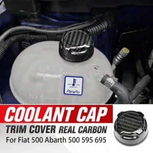 Dry Carbon Fiber Coolant Reservoir Cap For Fiat 500 Abarth 595 695 Trim Cover Radiator Cap Cover Exterior Decoration Accessory