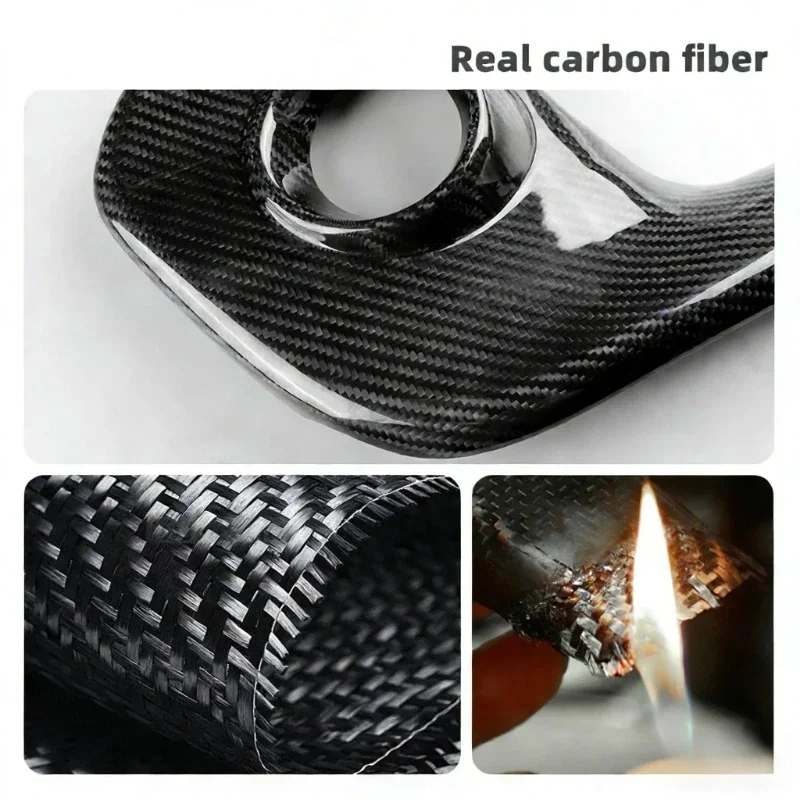 For Fiat For Abarth 595 695 Real Dry Carbon Fiber 2017-2024 Interior Fog Light Grille Cover Decoration Modification Accessories