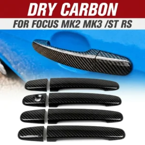 Real Dry Carbon Fiber Door Handle Cover For Ford Focus ST RS MK2 MK3 MK3.5 08-18 Exterior Trim Accessories Car Styling Stick On