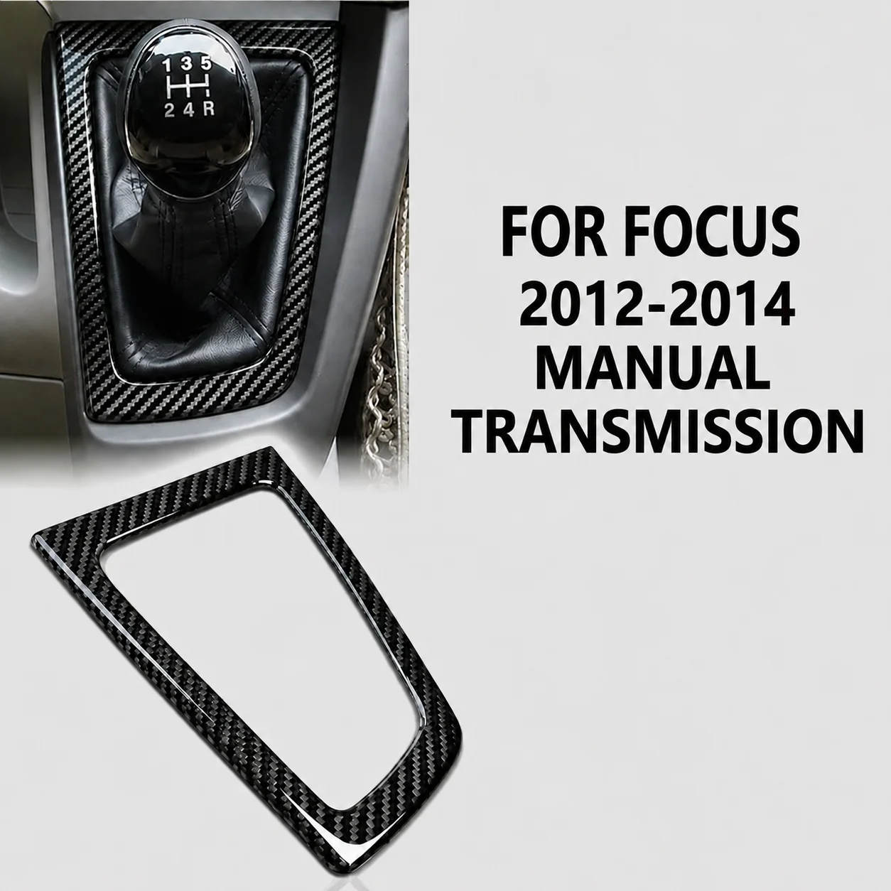 Real Dry Carbon Fiber Gear Shift Surround Cover For Ford Focus MK3 MK3.5 ST 2012-2018 Manual Auto Transmission Interior Trim Kit - 图片 4