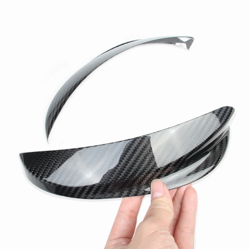 Real Dry Carbon Fiber For FIAT 500 For Abarth 595 2016-2023 Exterior Headlight Headlamp Eyebrow Bezel Protection Modification - 图片 5