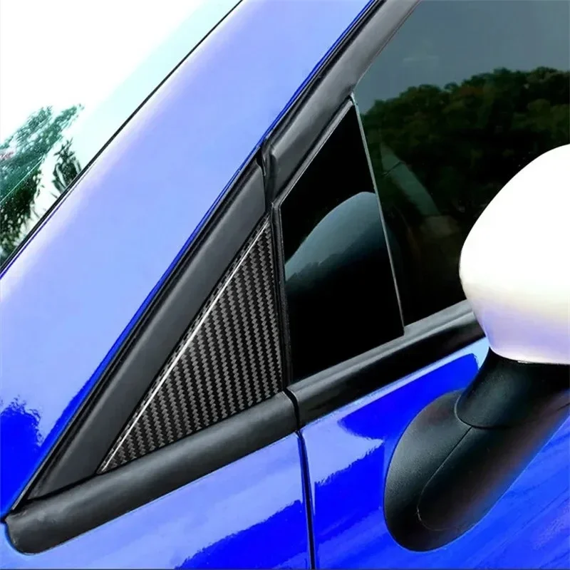 For FIAT 500 For Abarth Real Dry Carbon Fiber 12-2024 Mirror Triangle Plate Cover Front Window A-Pillar Modification Accessories