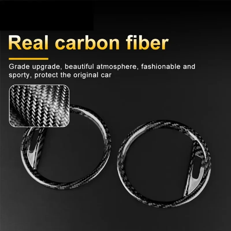 For Fiat 500 For Abarth 595 Abarth 695 Real Dry Carbon Fiber Cover 2016-2023 Air Vent Sticker Interior Modification Accessories - 图片 5