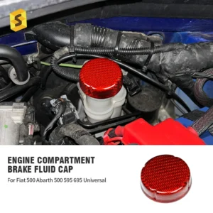 For Fiat 500 Abarth 595 695 Real Dry Carbon Fiber Brake Fluid Cap Cover Decor Protector Engine Bay Decoration