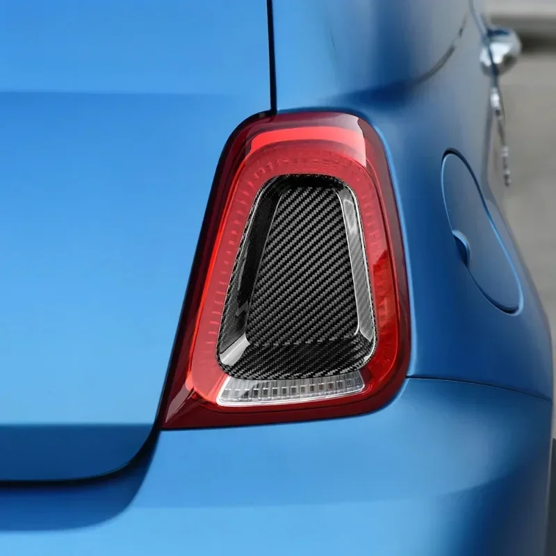 For FIAT 500 For ABARTH 595 695 Real Dry Carbon Fiber 2017-2023 Rear Tail Light Cover Decoration Plate Modification Body Kits - 图片 4