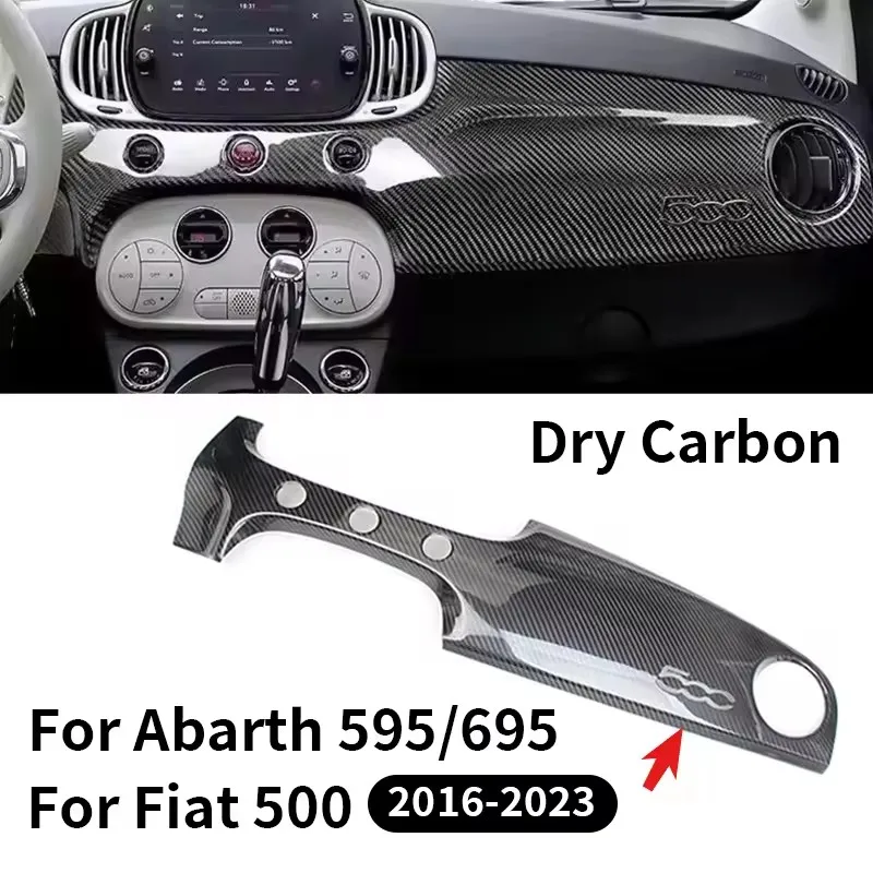 For FIAT 500 For Abarth 595 695 Dry Carbon Fiber Interior Central Control Speedomete Trim Ring Dashboard Decoration Accessories - 图片 3