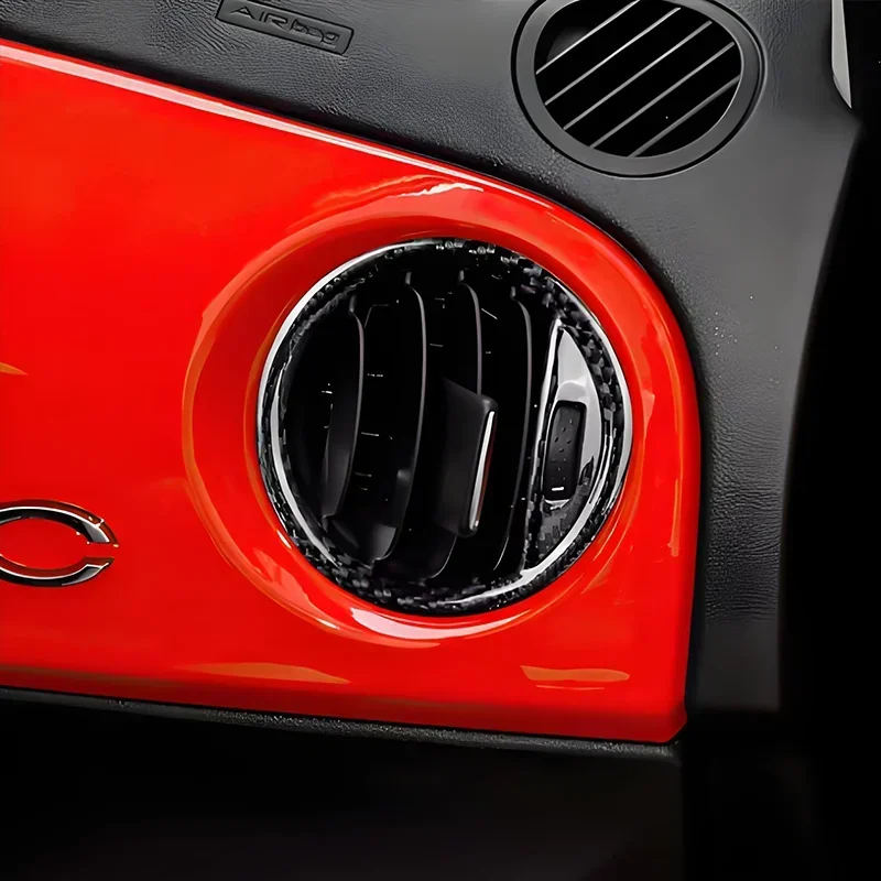 For Fiat 500 For Abarth 595 Abarth 695 Real Dry Carbon Fiber Cover 2016-2023 Air Vent Sticker Interior Modification Accessories - 图片 2