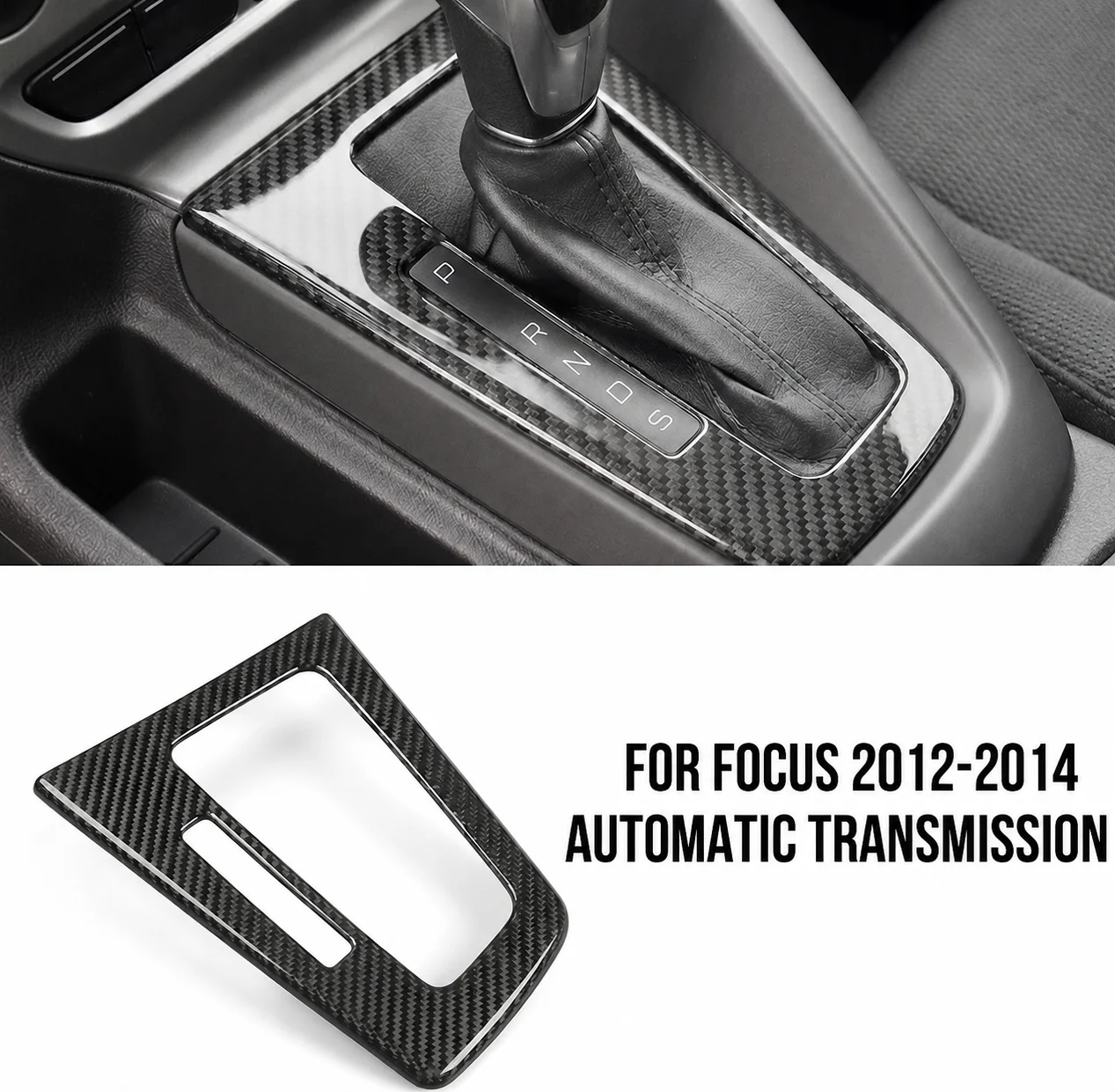 Real Dry Carbon Fiber Gear Shift Surround Cover For Ford Focus MK3 MK3.5 ST 2012-2018 Manual Auto Transmission Interior Trim Kit - 图片 3