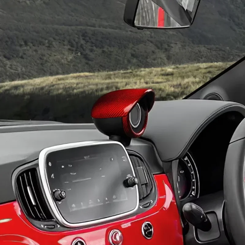 For FIAT 500 500X Real Dry Carbon Fiber Interior Center Console Front Dashboard Panel Gauge Dash Pod Cover Cap Trim Sticke 17-24 - 图片 2