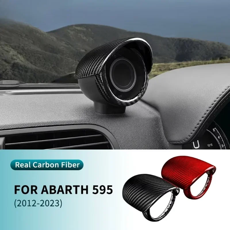 For FIAT 500 500X Real Dry Carbon Fiber Interior Center Console Front Dashboard Panel Gauge Dash Pod Cover Cap Trim Sticke 17-24 - 图片 3