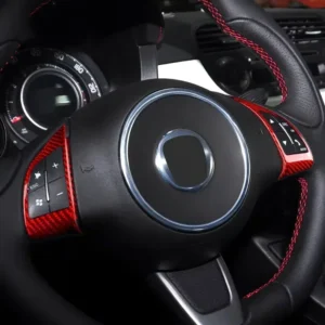 For Fiat 500 For Abarth 595 Real Dry Carbon Fiber Sticker 10~2015 Steering Wheel Button Interior Trim Modification Accessories