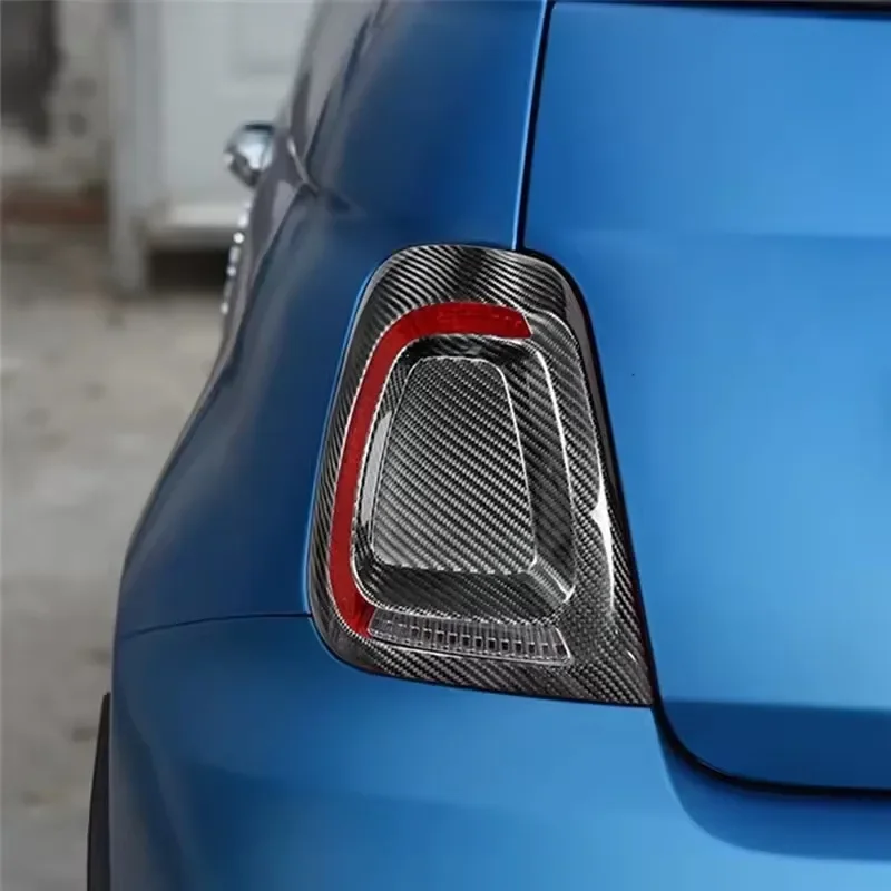 For FIAT 500 For ABARTH 595 695 Real Dry Carbon Fiber 595C Rear Tail Light Cover Decoration Plate Modificatio BODY KIT 17-2023 - 图片 3