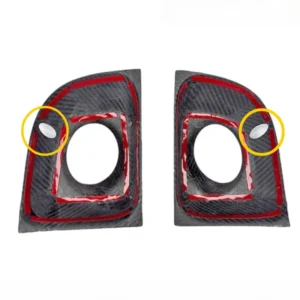 For Fiat 500 Real Dry Carbon Fiber Front Fog Light Trim Cover panel Exterior Parts Decorative Accessory 2007-2015 Body Kits