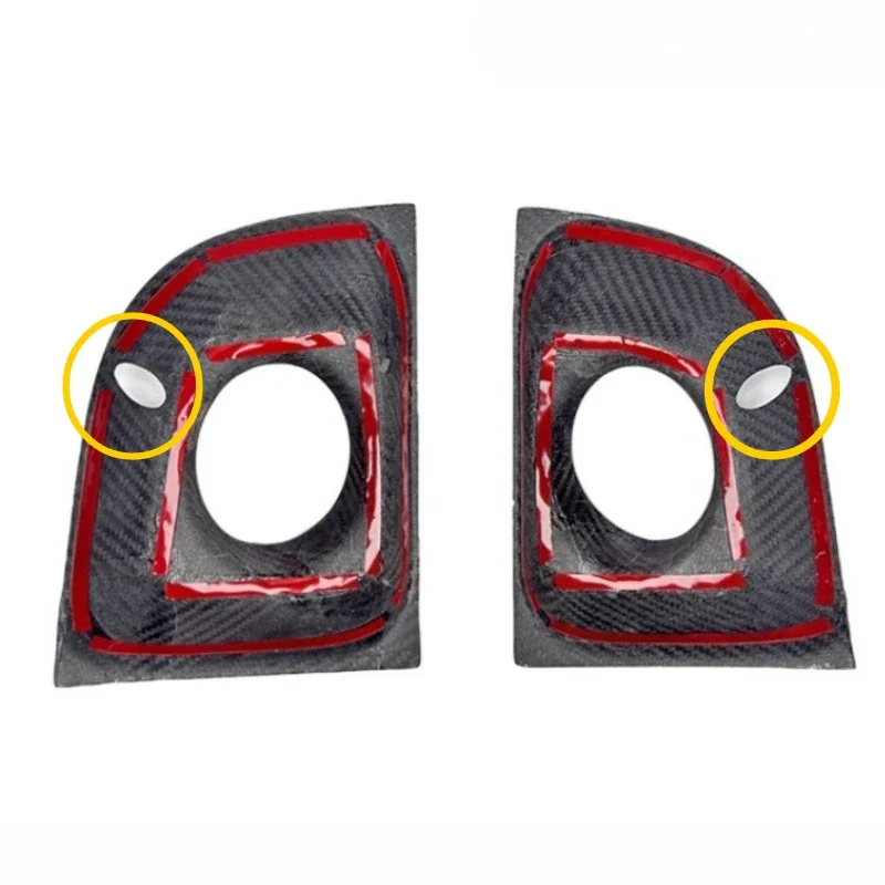 For Fiat 500 Real Dry Carbon Fiber Front Fog Light Trim Cover panel Exterior Parts Decorative Accessory 2007-2015 Body Kits
